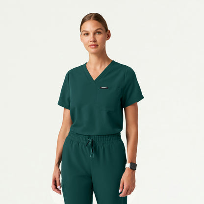 Rhena Essential 1-Pocket Scrub Top - Midnight Green - WOMEN'S TOPS - Jaanuu