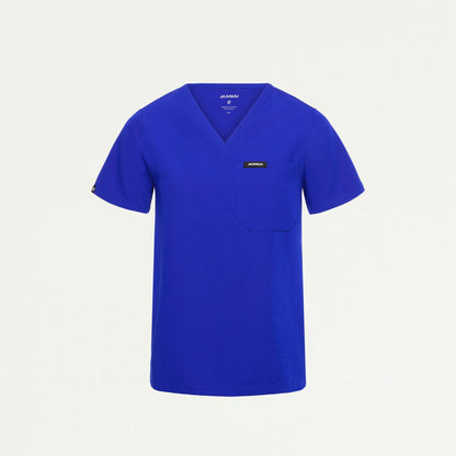 Rhena Essential 1-Pocket Scrub Top - Electric Blue - WOMEN'S TOPS - Jaanuu