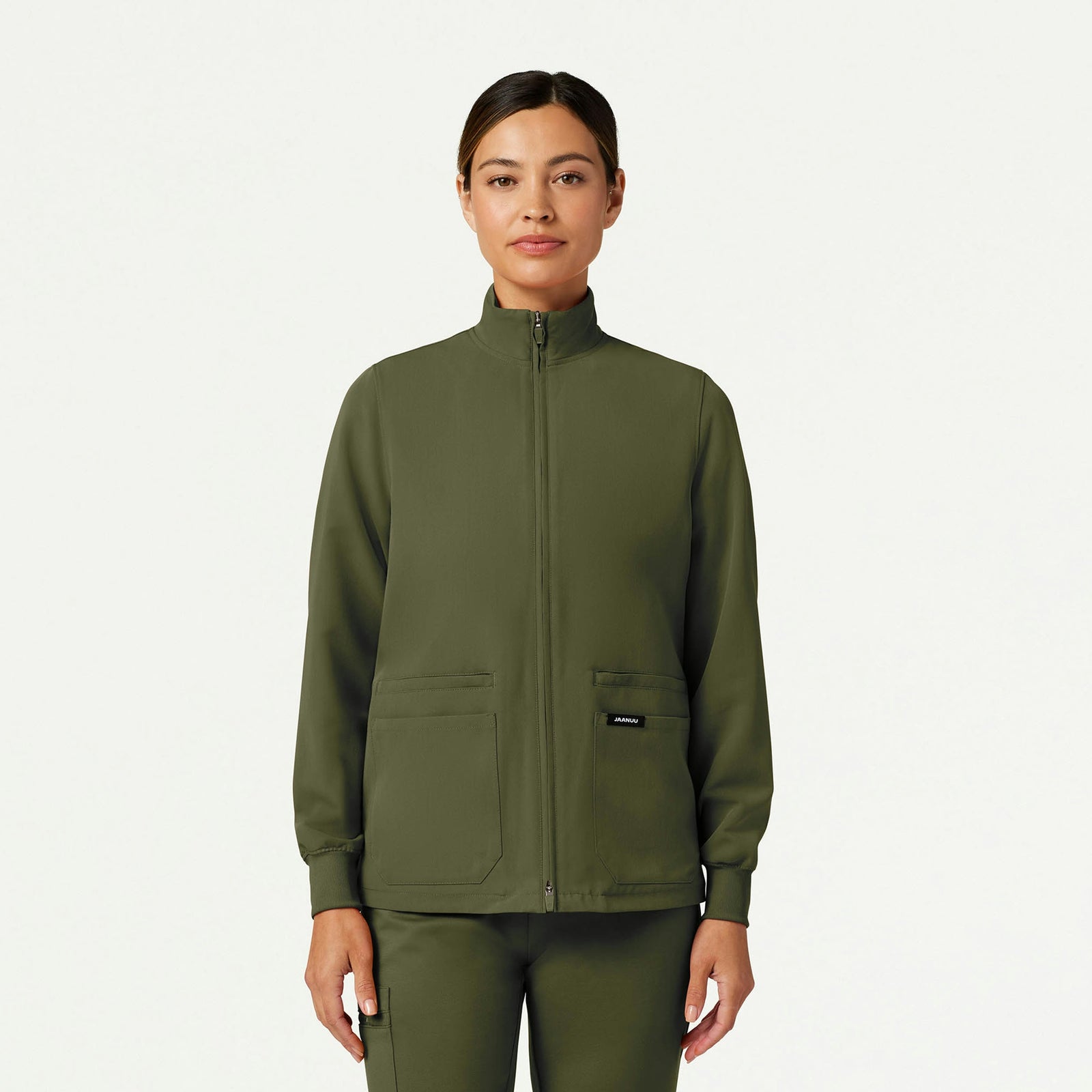 Ceri Essential 6-Pocket Scrub Jacket - Olive - WOMEN'S JACKETS - Jaanuu