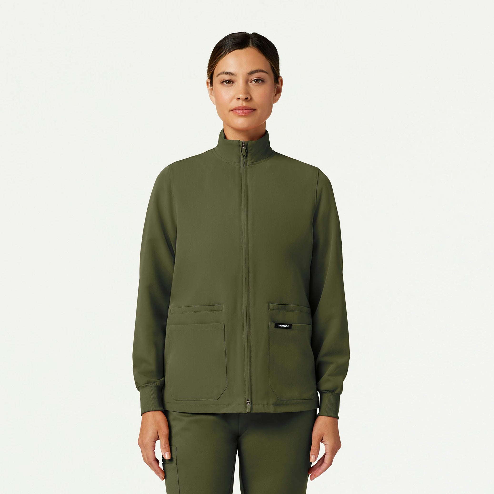 Ceri Essential 6-Pocket Scrub Jacket - Olive - WOMEN'S JACKETS - Jaanuu