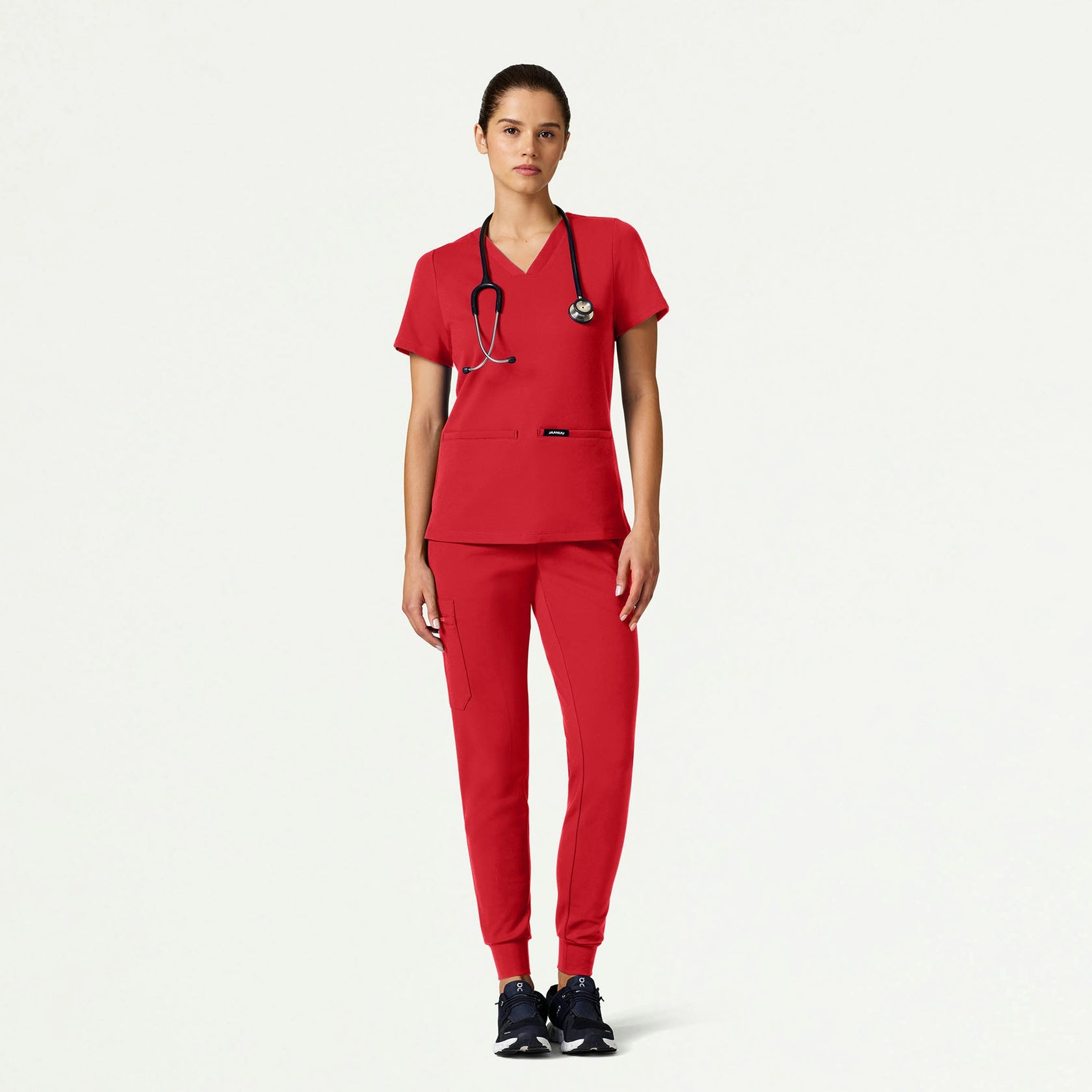 Cesi Slim ULTRAsoft Scrub Top - Brilliant Red - WOMEN'S TOPS - Jaanuu