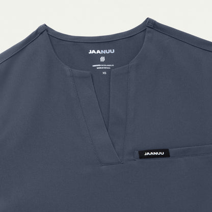 Andra Slim 1-Pocket Scrub Top - Carbon Gray - WOMEN'S TOPS - Jaanuu