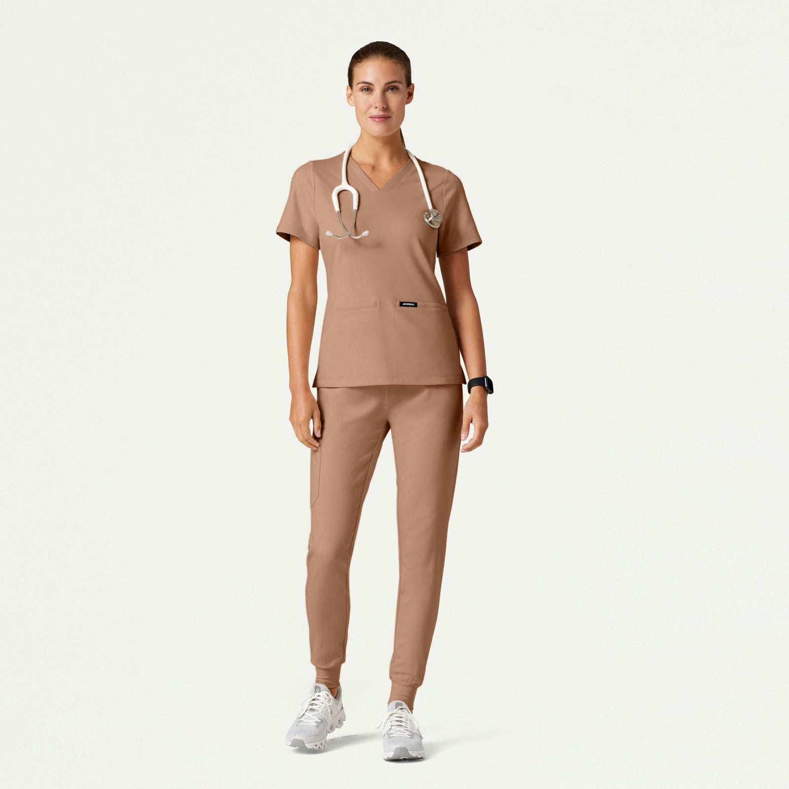 Cesi Slim ULTRAsoft Scrub Top - Clay - WOMEN'S TOPS - Jaanuu