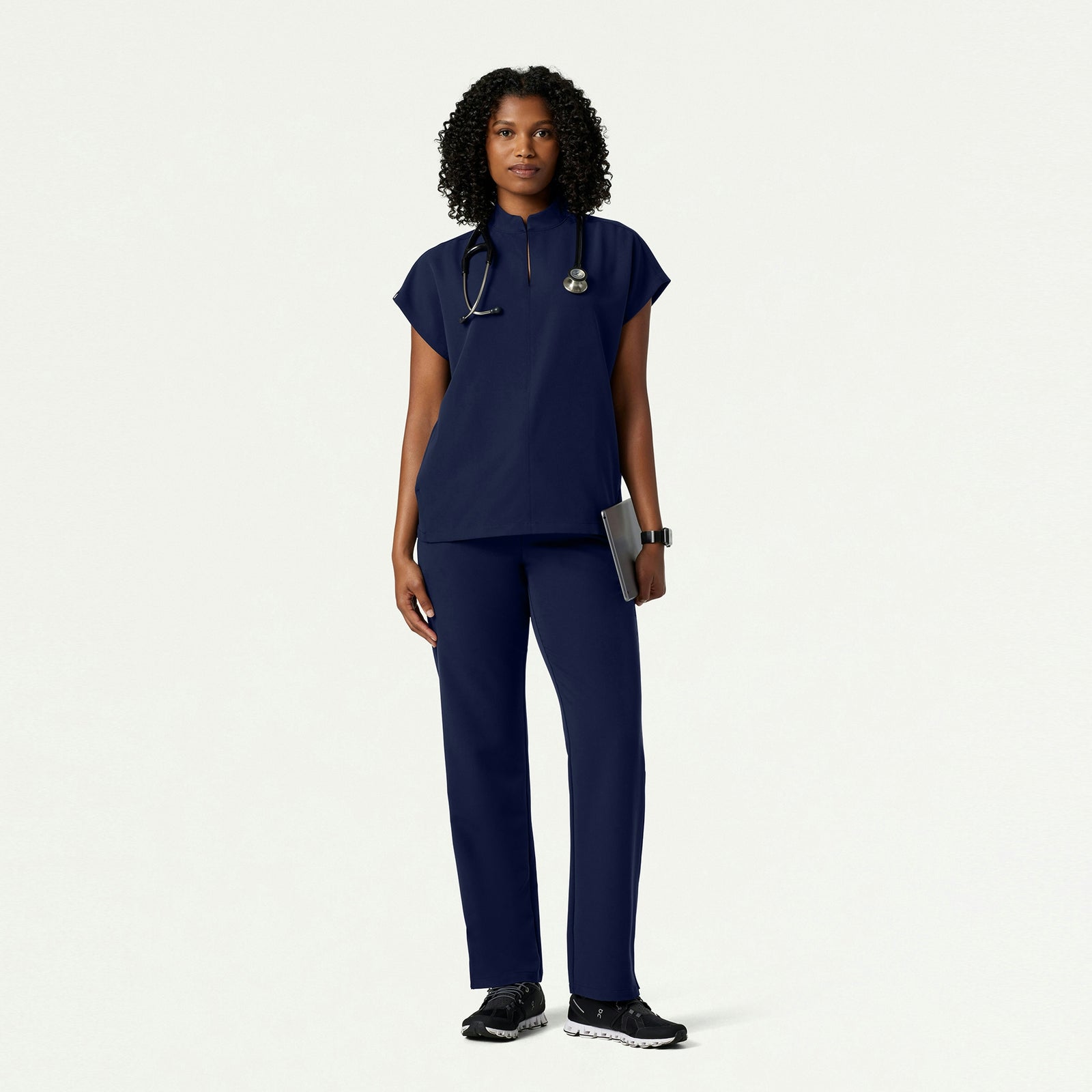 Aris Oversized 2-Pocket Scrub Top - Midnight Navy - WOMEN'S TOPS - Jaanuu