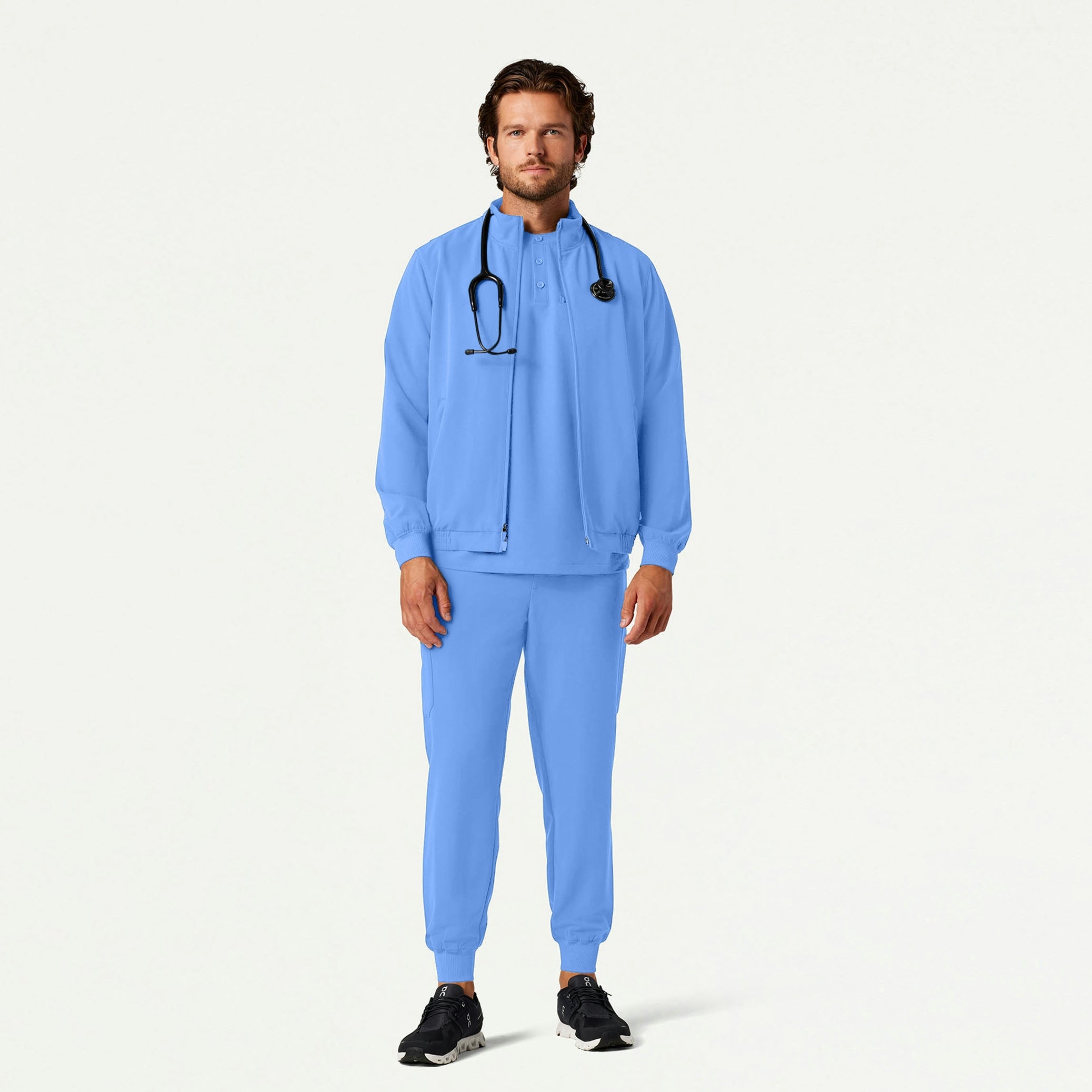 The Wilhelm Jacket Scrub Set - Ceil Blue