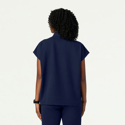 Aris Oversized 2-Pocket Scrub Top - Midnight Navy - WOMEN'S TOPS - Jaanuu