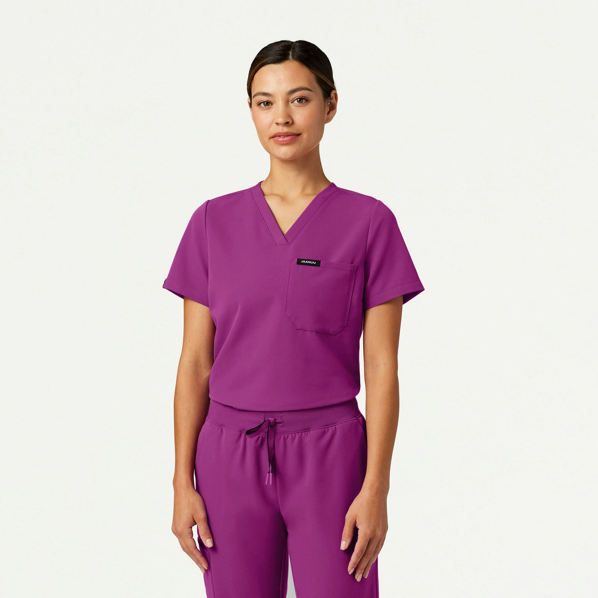 Rhena Slim Essential 1-Pocket Scrub Top - Vivid Purple - WOMEN'S TOPS - Jaanuu
