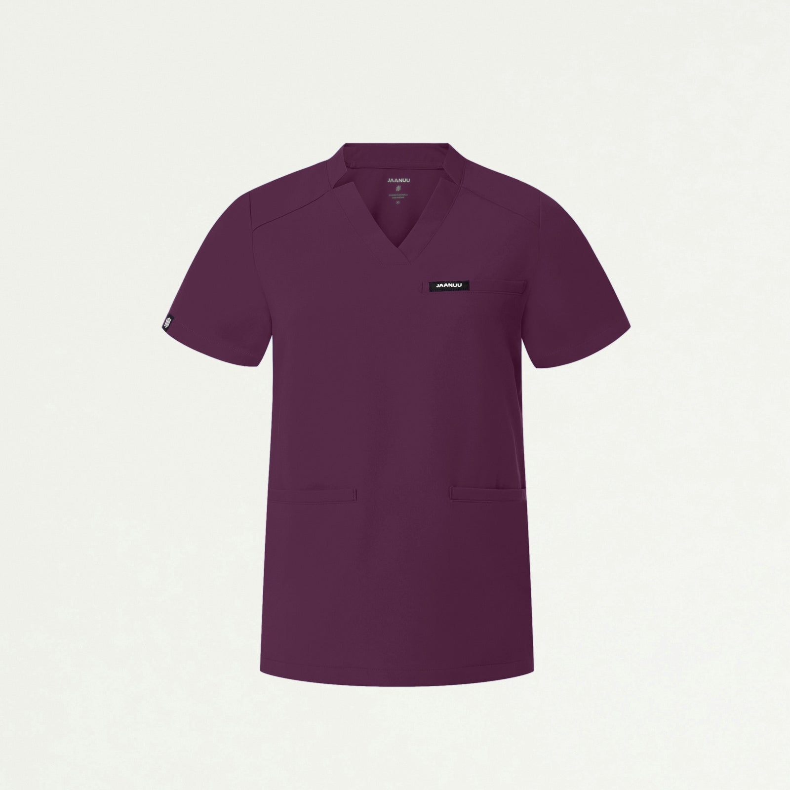 Helia Notched V-Neck Scrub Top - Dark Amethyst - WOMEN'S TOPS - Jaanuu