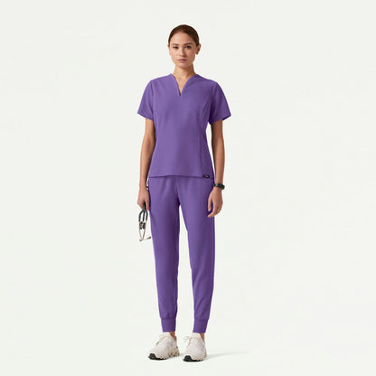 Silex Slim Knit-Waist Scrub Jogger - Violet - WOMEN'S PANTS - Jaanuu