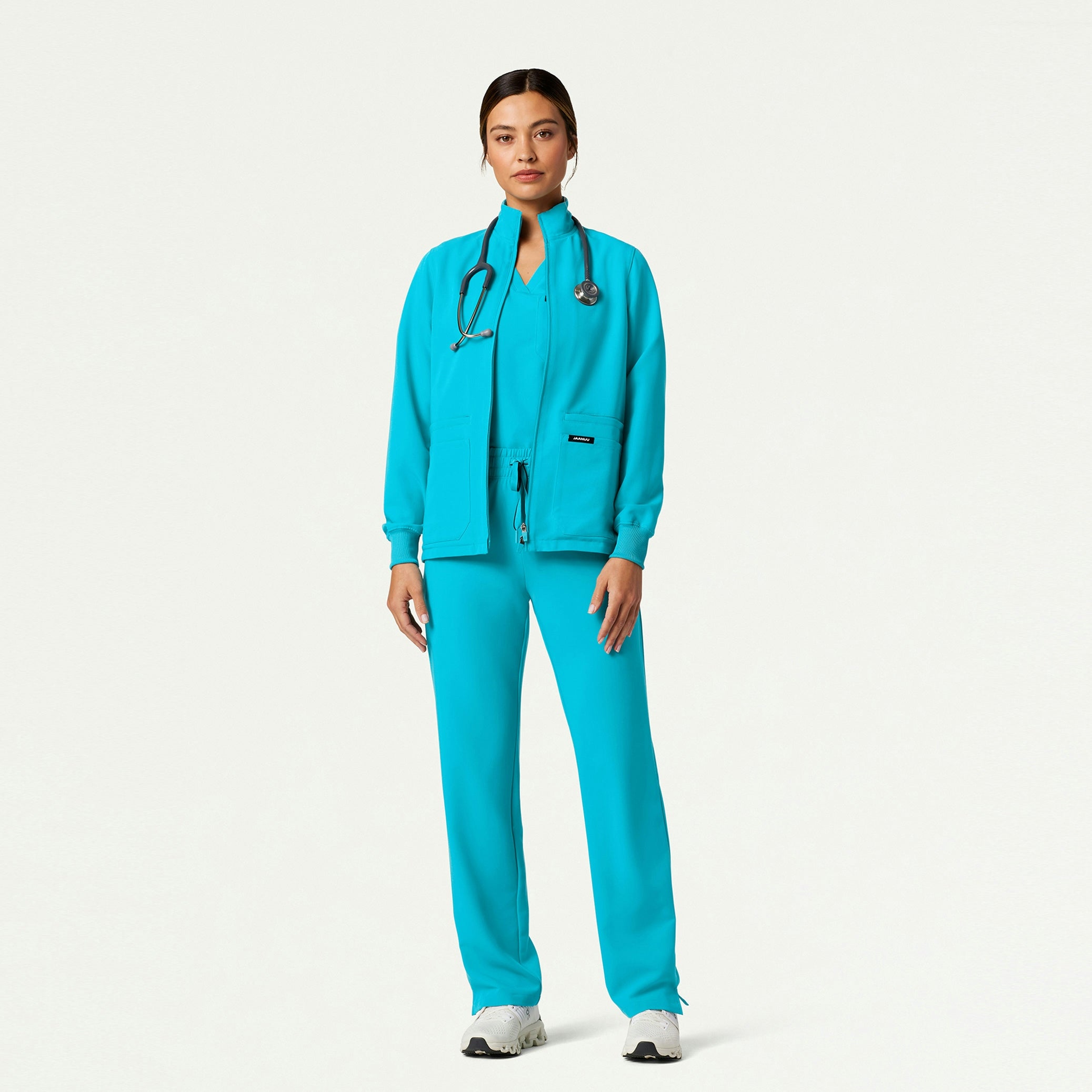 The Emma Jacket Scrub Set - Ceil Blue
