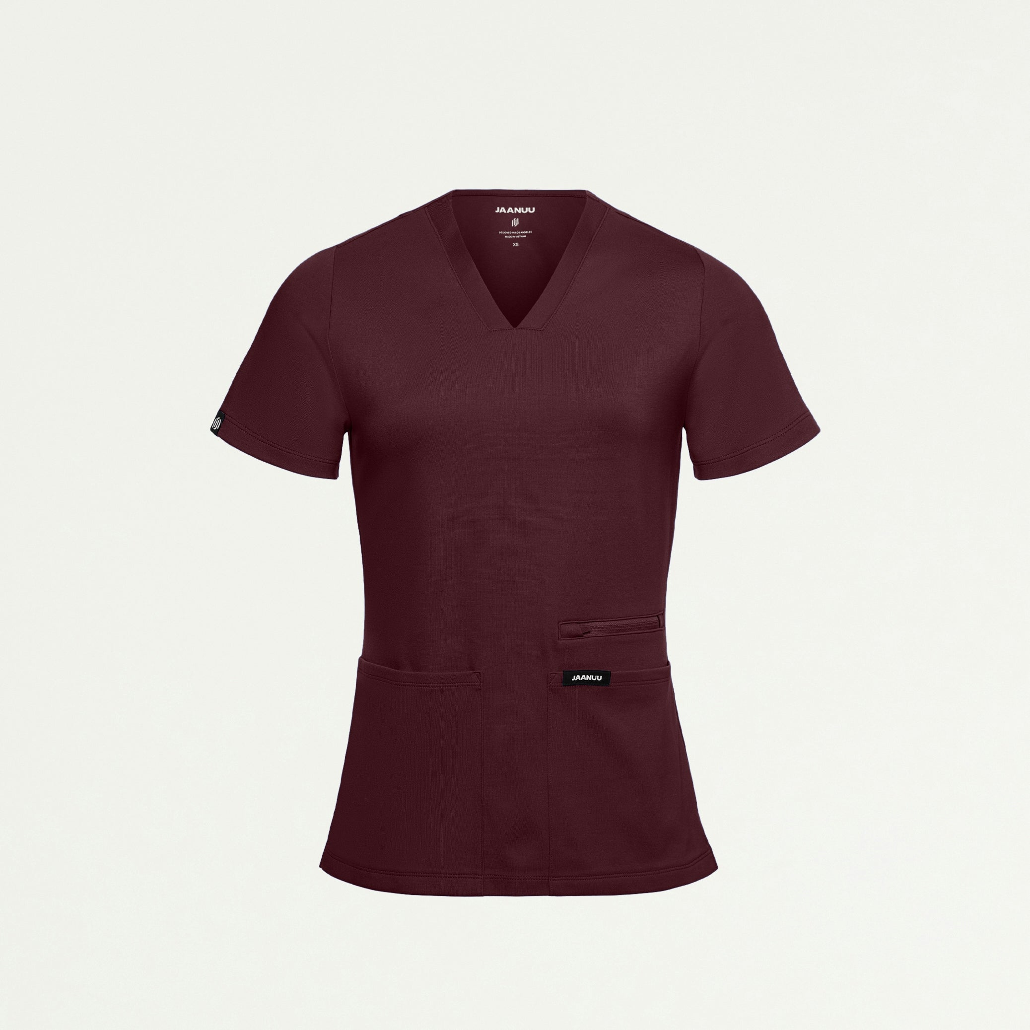 Kass Slim 4-Pocket ULTRAsoft Scrub Top - Raisin - WOMEN'S TOPS - Jaanuu