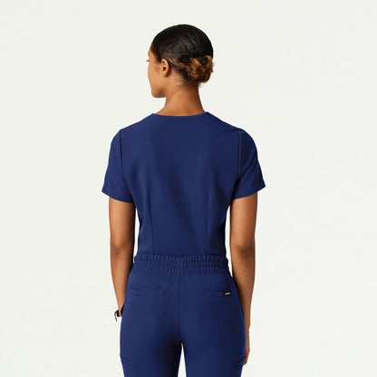 Rhena Slim Essential 1-Pocket Scrub Top - Navy Blue - WOMEN'S TOPS - Jaanuu