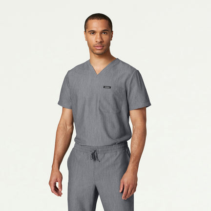 Holmes Everyday 1-Pocket Scrub Top - Heather Gray - MEN'S TOPS - Jaanuu