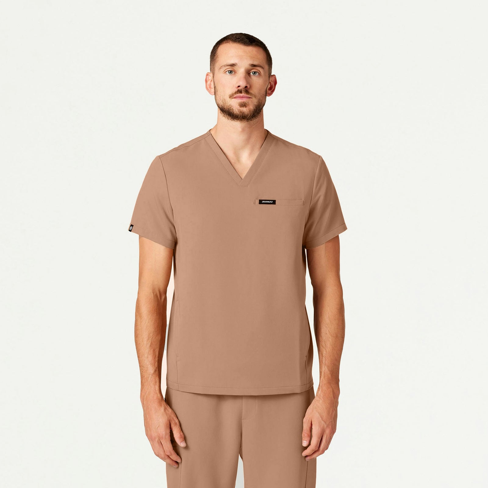 Platt 3-Pocket Scrub Top - Clay - MEN'S TOPS - Jaanuu