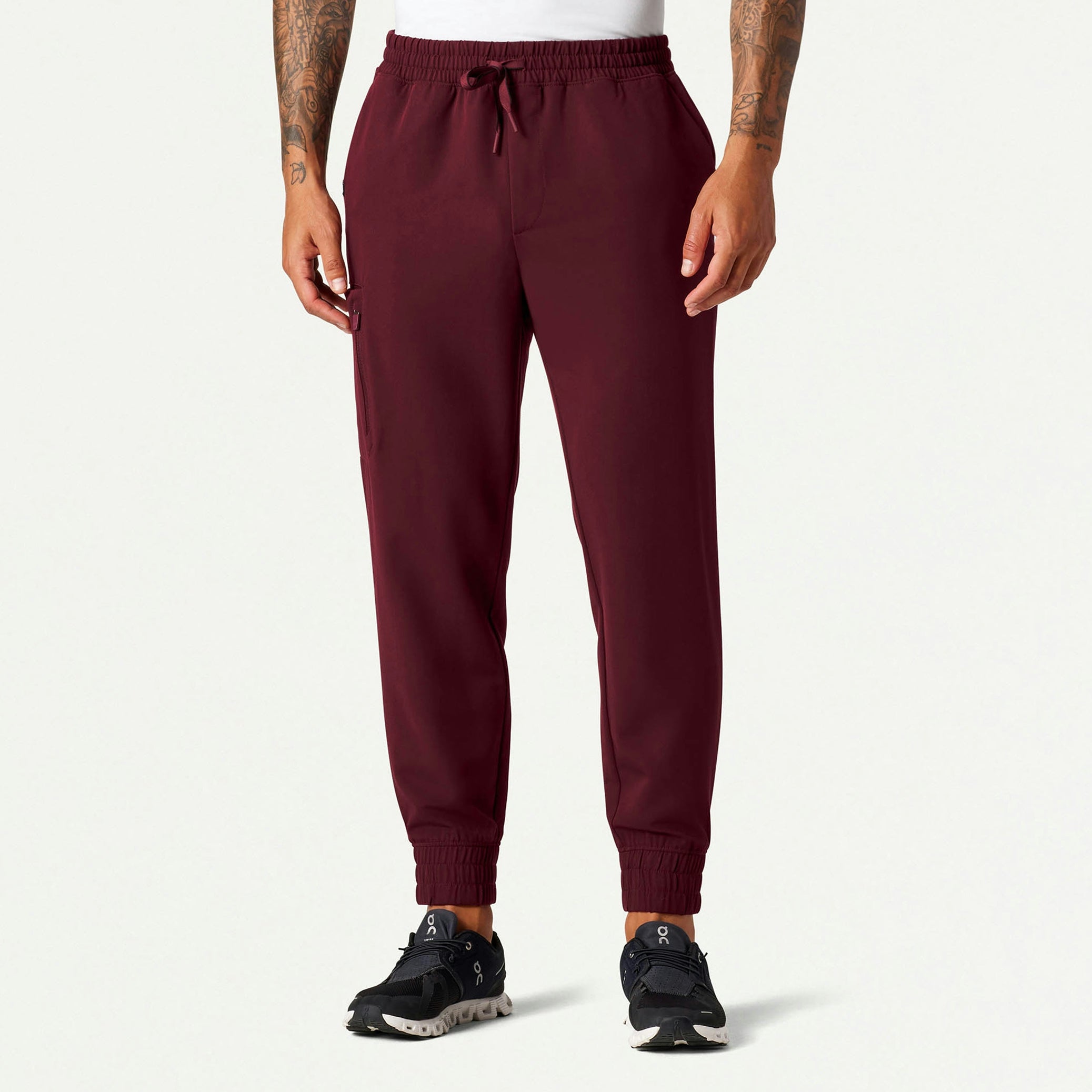 Cobot 8-Pocket Scrub Jogger - Burgundy - MEN'S PANTS - Jaanuu