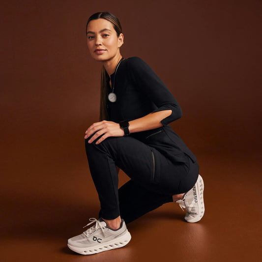 Abi 10-Pocket Skinny ULTRAsoft Scrub Jogger - Black - WOMEN'S PANTS - Jaanuu