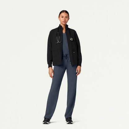 The Ava Jacket Scrub Set - Carbon Gray
