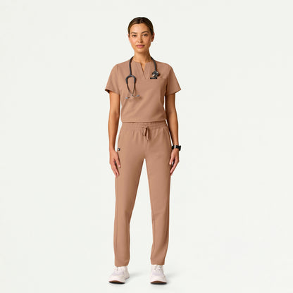 Effie Slim 6-Pocket Scrub Pant - Clay - WOMEN'S PANTS - Jaanuu
