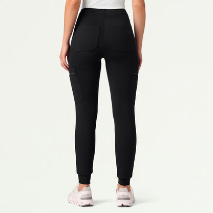 Abi 10-Pocket Skinny ULTRAsoft Scrub Jogger - Black - WOMEN'S PANTS - Jaanuu