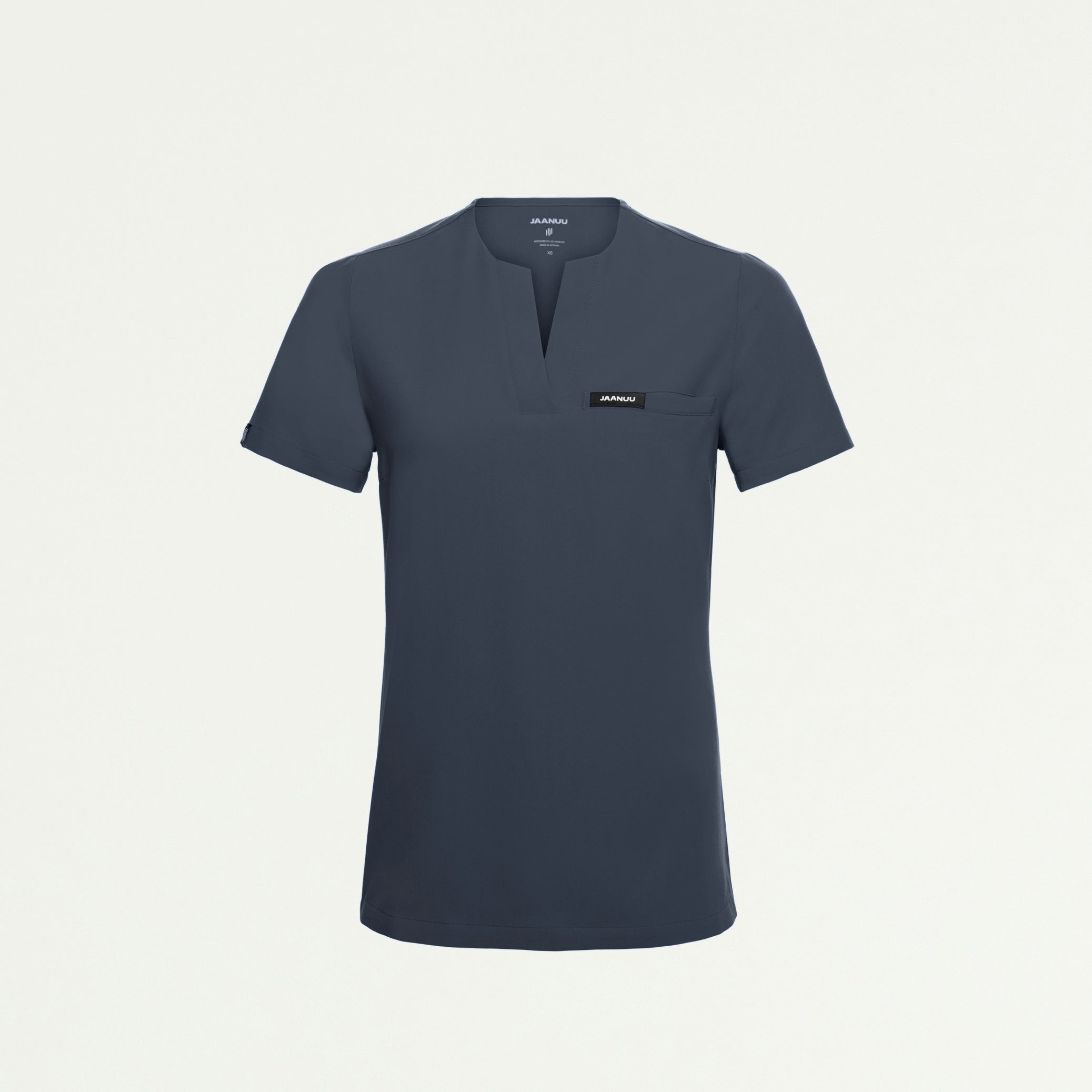 Andra Slim 1-Pocket Scrub Top - Carbon Gray - WOMEN'S TOPS - Jaanuu