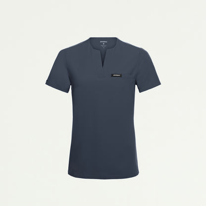 Andra Slim 1-Pocket Scrub Top - Carbon Gray - WOMEN'S TOPS - Jaanuu