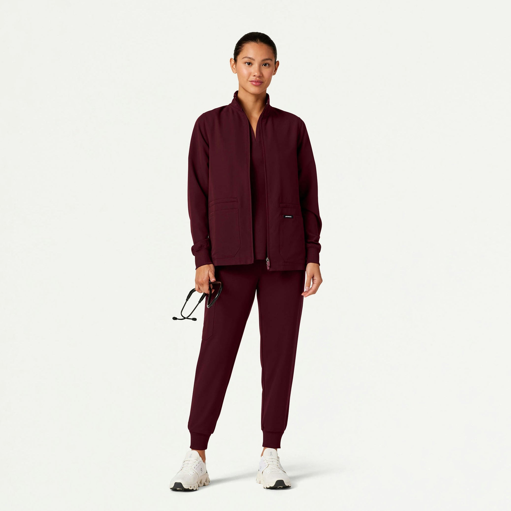The Mendel Jacket Scrub Set - Burgundy