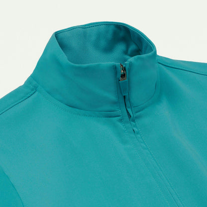 Ceri Essential 6-Pocket Scrub Jacket - Aqua - WOMEN'S JACKETS - Jaanuu