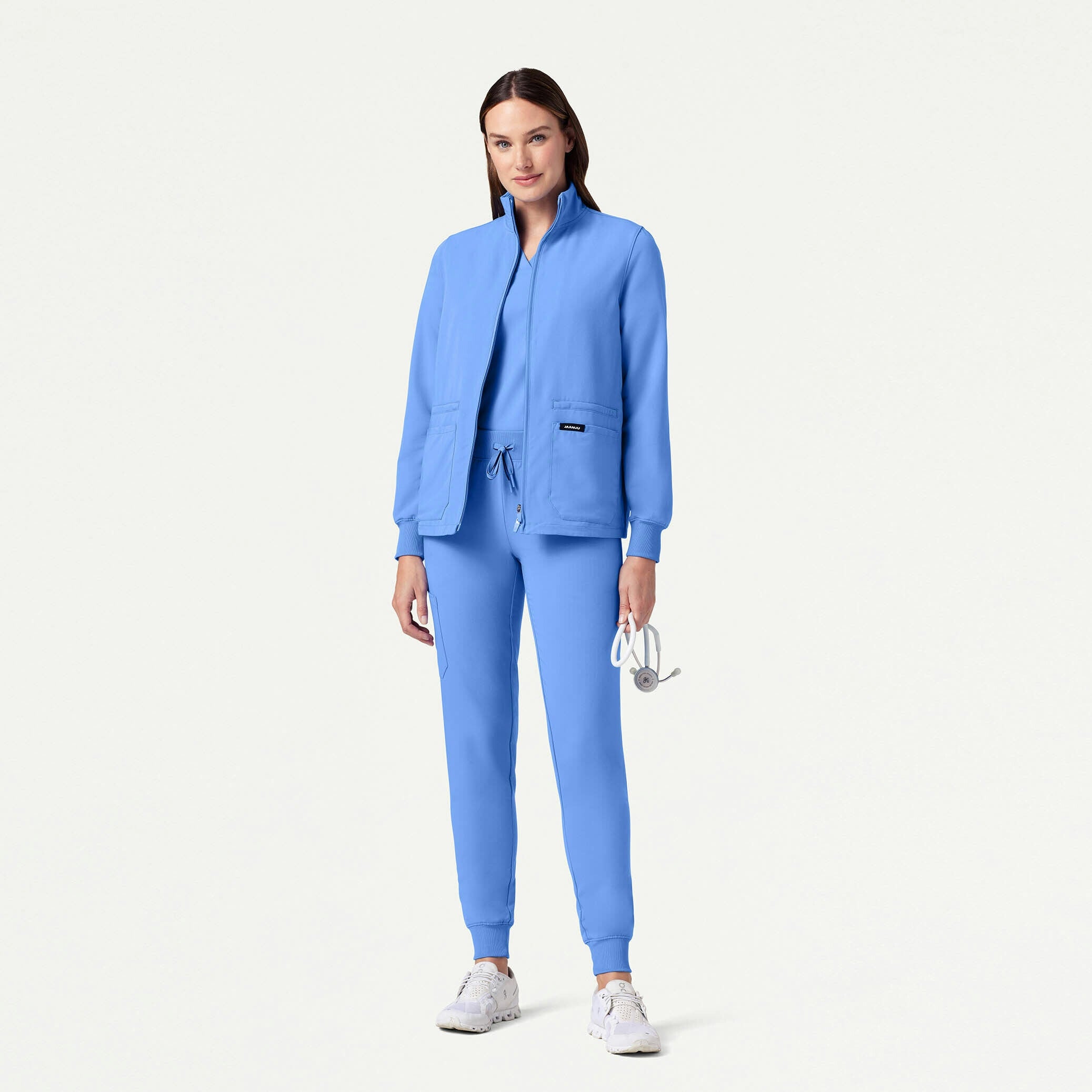 The Alex Jacket Scrub Set - Ceil Blue