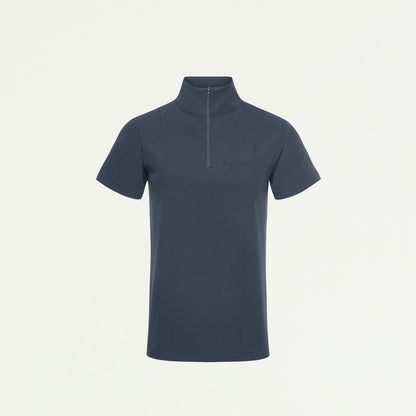Nora Half-Zip Collared Scrub Top - Carbon Gray - WOMEN'S TOPS - Jaanuu
