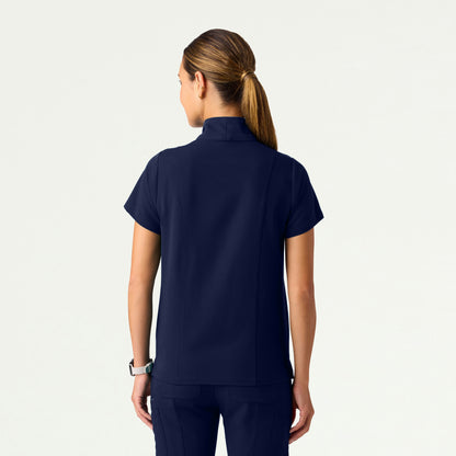 Nora Half-Zip Collared Scrub Top - Midnight Navy - WOMEN'S TOPS - Jaanuu