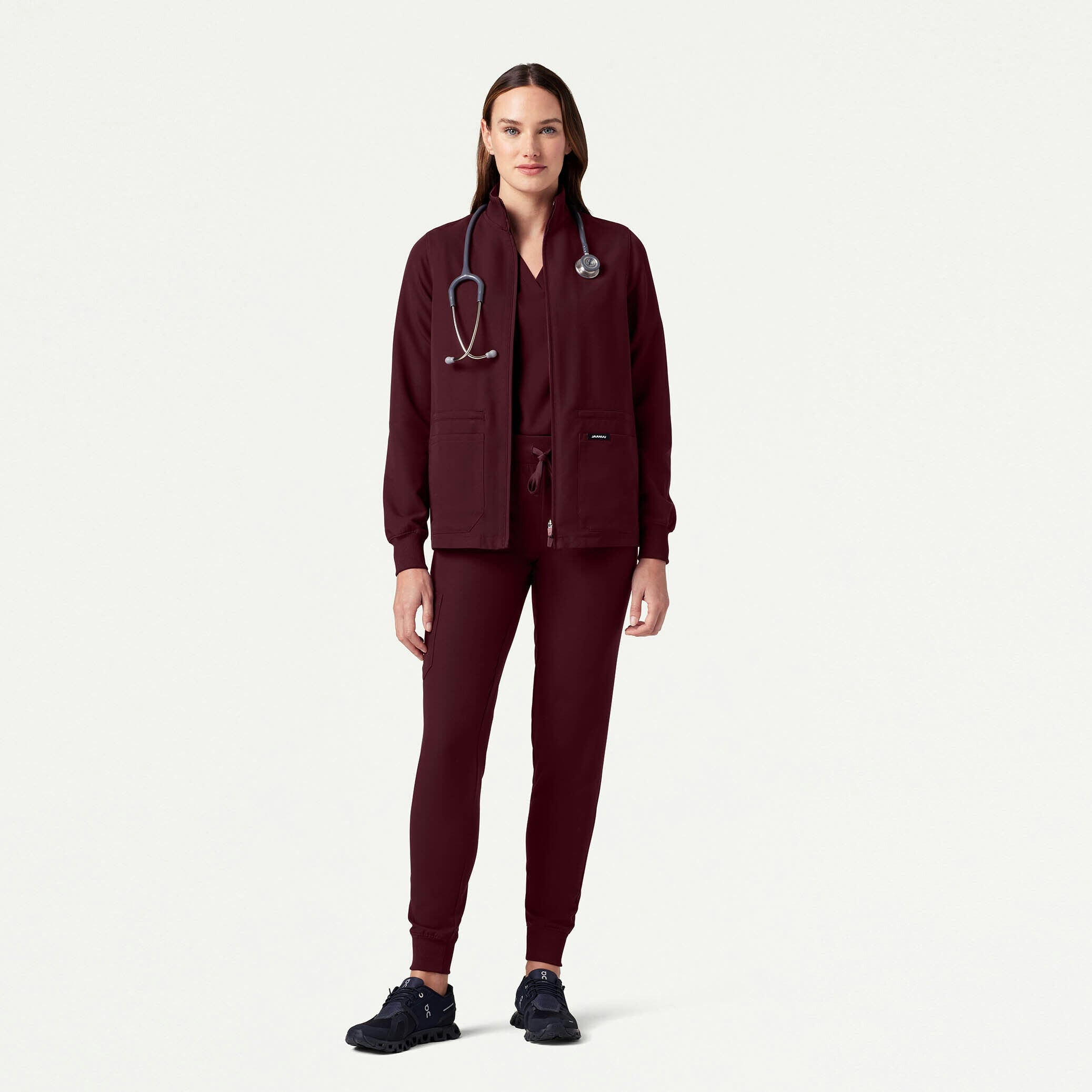 The Alex Jacket Scrub Set - Burgundy
