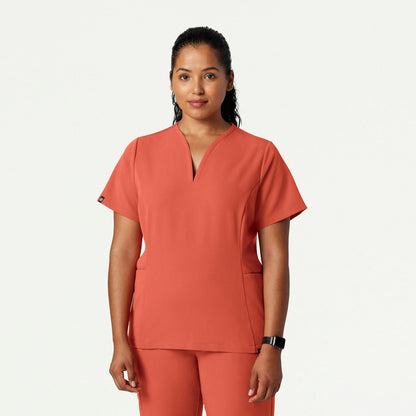 Calix Fit & Flare Scrub Top - Terra - WOMEN'S TOPS - Jaanuu