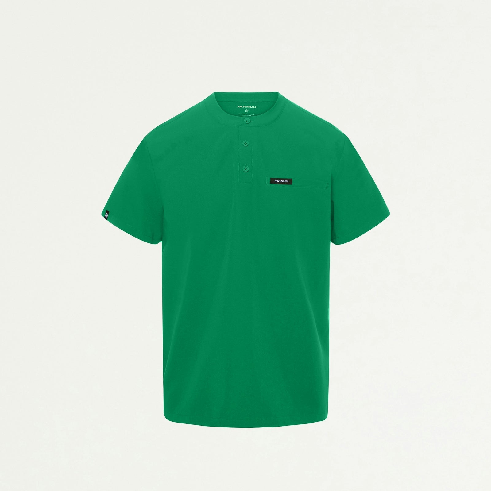 Reeve Henley Scrub Top - Emerald Green - MEN'S TOPS - Jaanuu