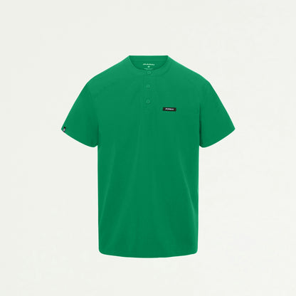 Reeve Henley Scrub Top - Emerald Green - MEN'S TOPS - Jaanuu