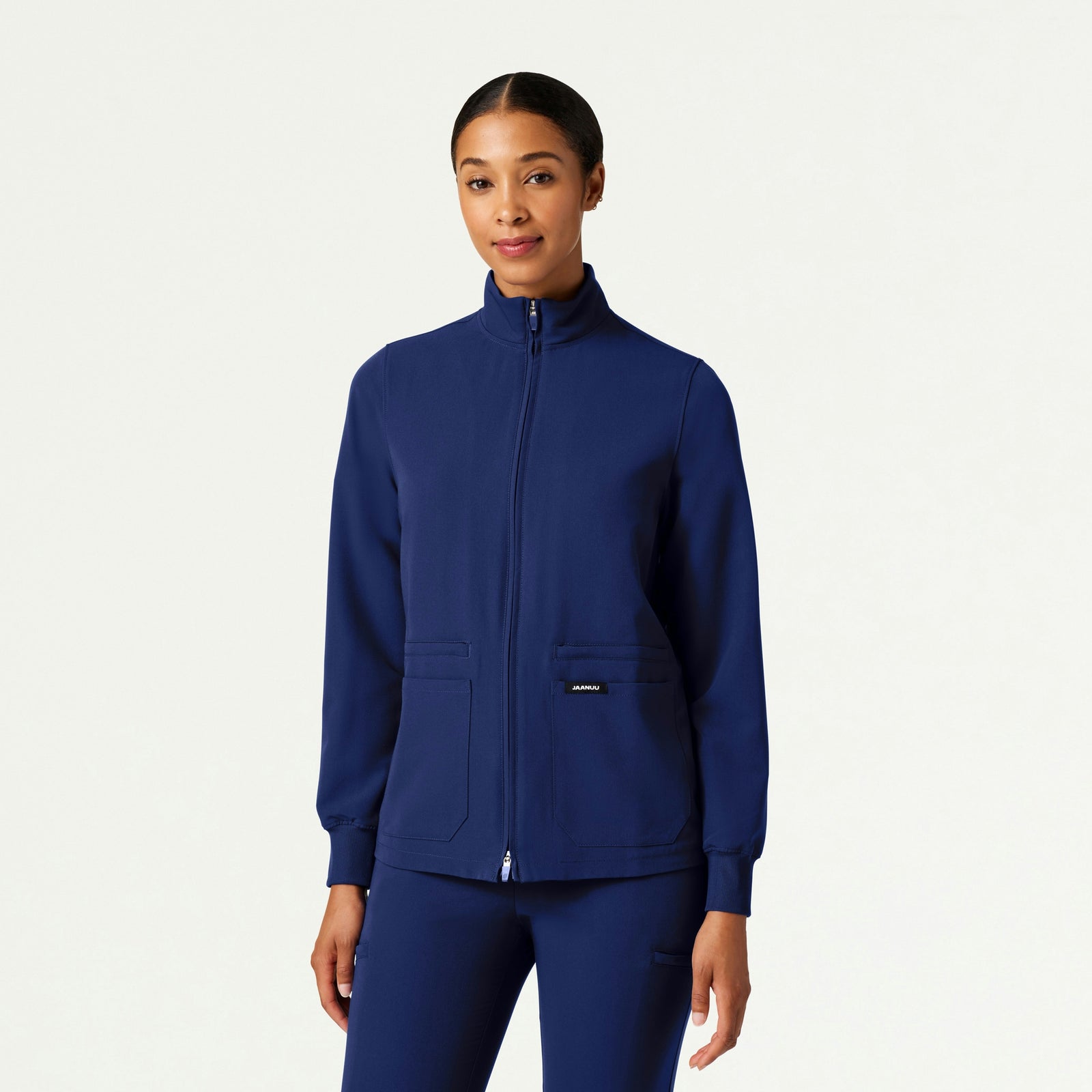 Ceri Essential 6-Pocket Scrub Jacket - Navy Blue - WOMEN'S JACKETS - Jaanuu