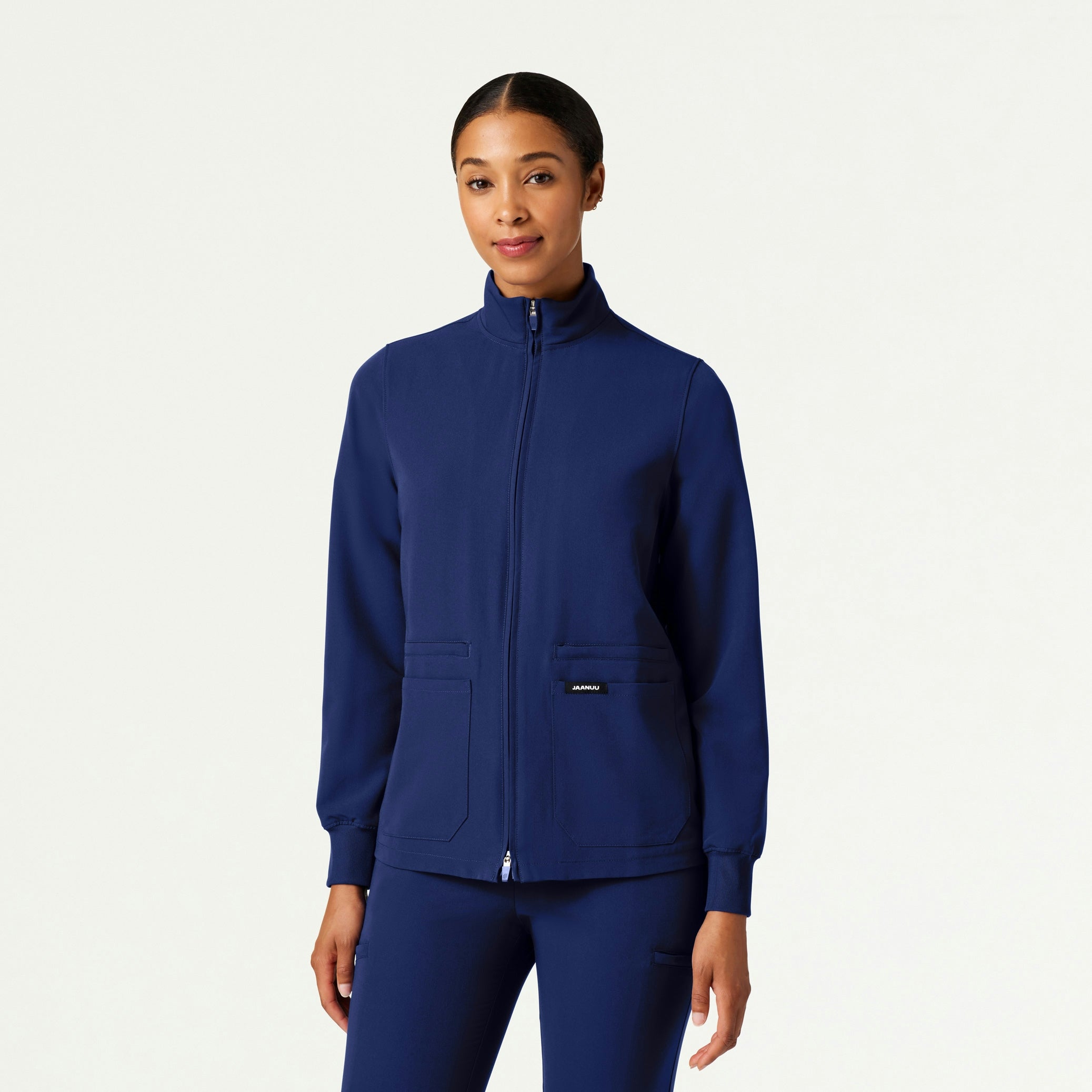 Ceri Essential 6-Pocket Scrub Jacket - Navy Blue - WOMEN'S JACKETS - Jaanuu