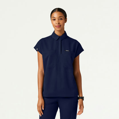 Acta Oversized 2-Pocket Scrub Top - Midnight Navy - WOMEN'S TOPS - Jaanuu