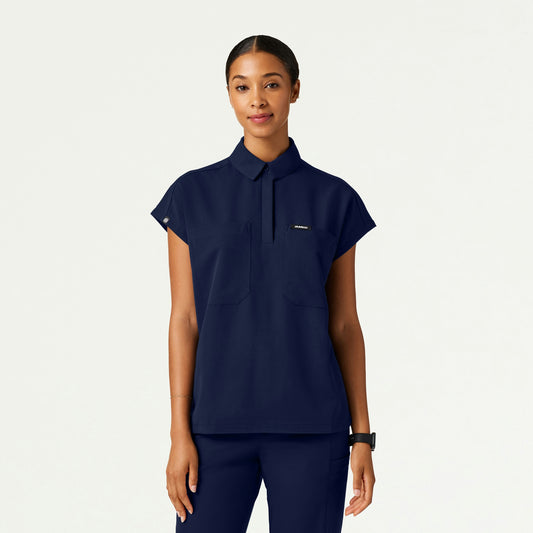 Acta Oversized 2-Pocket Scrub Top - Midnight Navy - WOMEN'S TOPS - Jaanuu