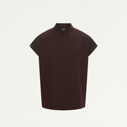 Aris Oversized 2-Pocket Scrub Top - Espresso - WOMEN'S TOPS - Jaanuu