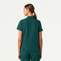 Savi Tuck-In Stand-Collar Scrub Top - Sage