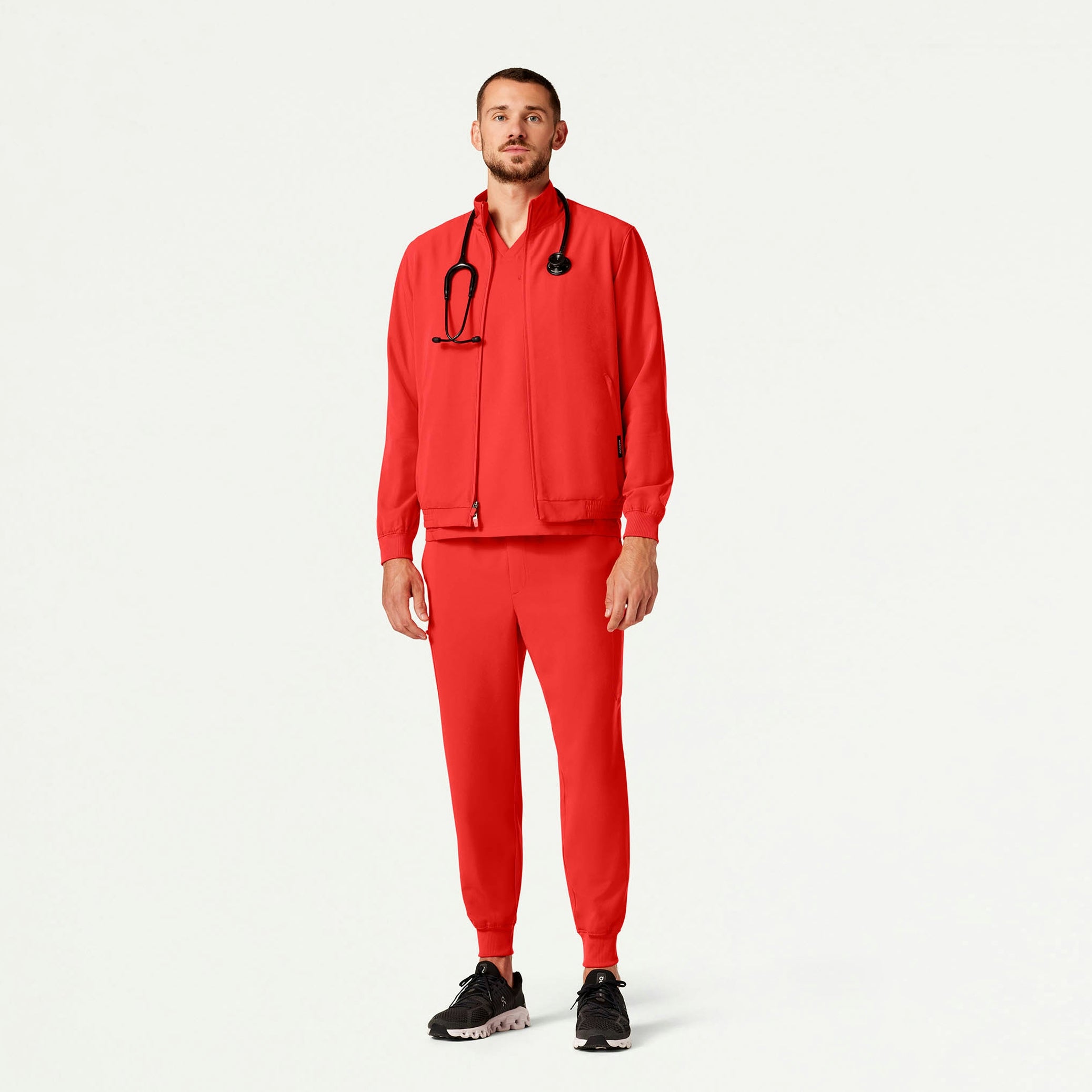 The Geiger Jacket Scrub Set - Solar Red