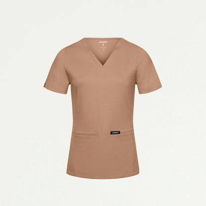 Cesi Slim ULTRAsoft Scrub Top - Clay - WOMEN'S TOPS - Jaanuu