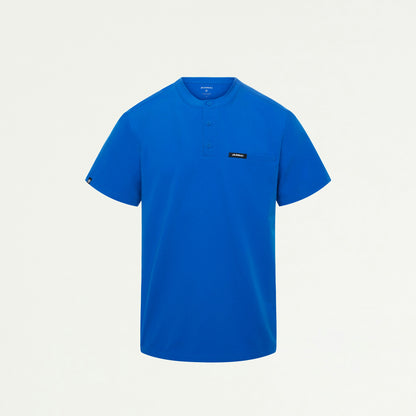 Reeve Henley Scrub Top - Royal Blue - MEN'S TOPS - Jaanuu