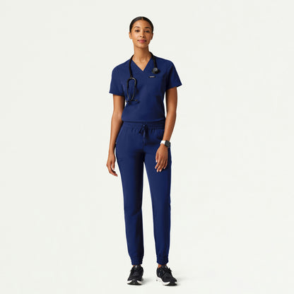 Rhena Slim Essential 1-Pocket Scrub Top - Navy Blue - WOMEN'S TOPS - Jaanuu
