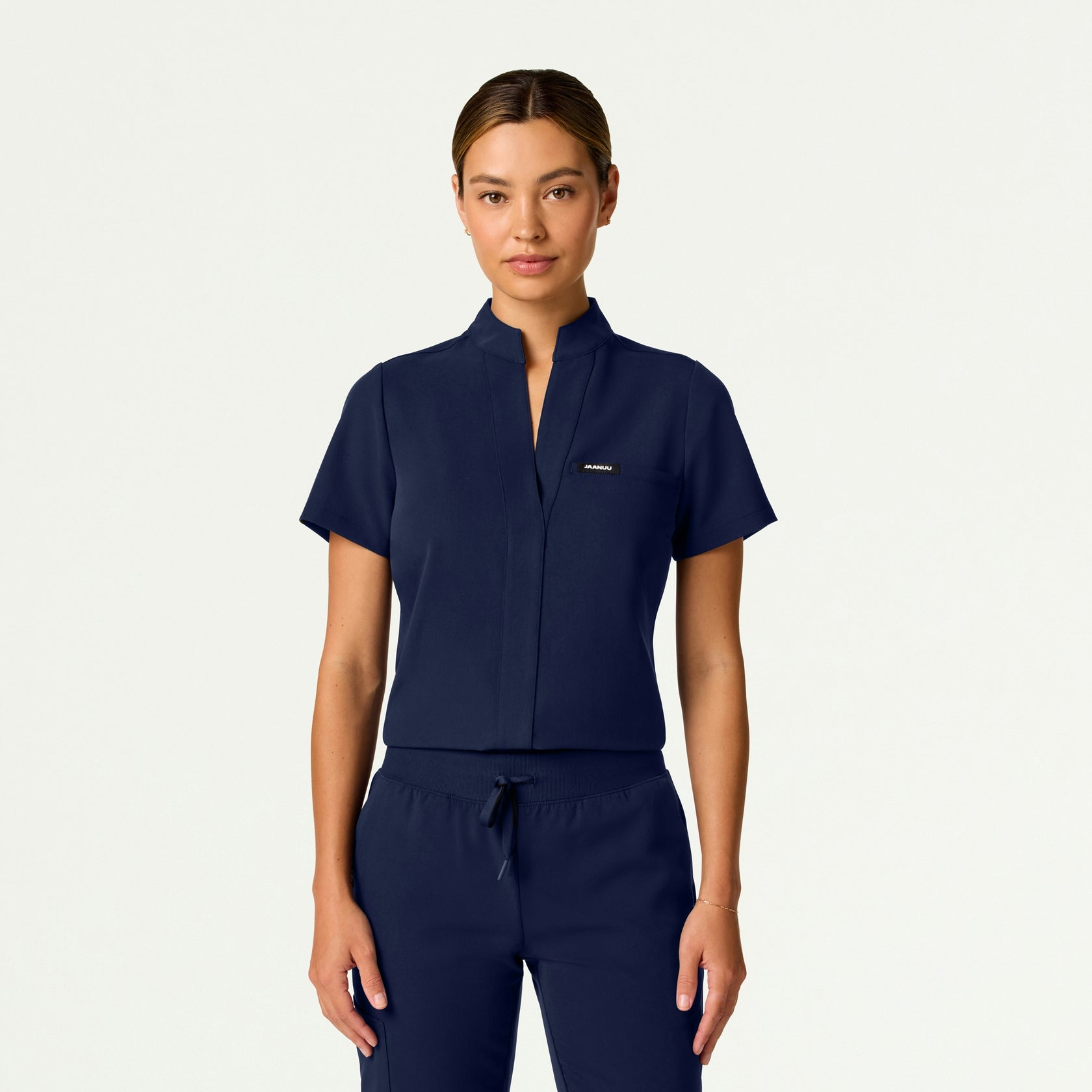 Serin Slim 1-Pocket Scrub Top - Midnight Navy - WOMEN'S TOPS - Jaanuu