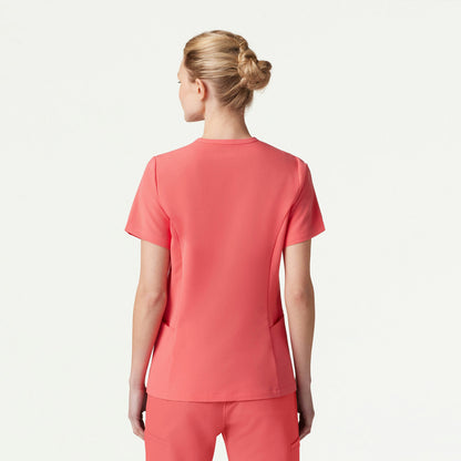Calix Fit & Flare Scrub Top - Digital Pink - WOMEN'S TOPS - Jaanuu