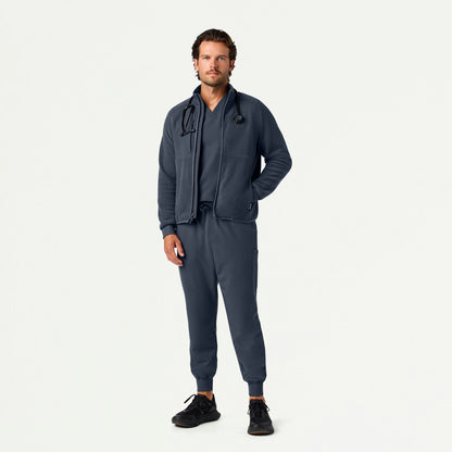 The Auggie Fleece Scrub Set - Carbon Gray