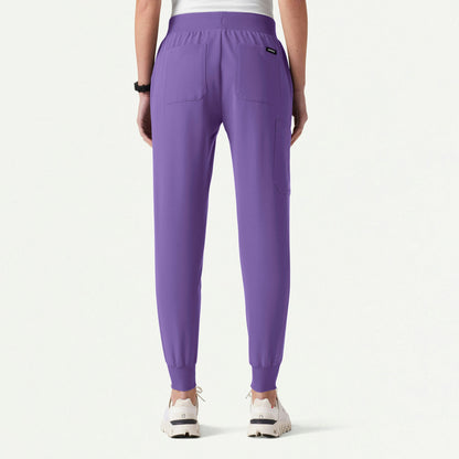 Silex Slim Knit-Waist Scrub Jogger - Violet - WOMEN'S PANTS - Jaanuu