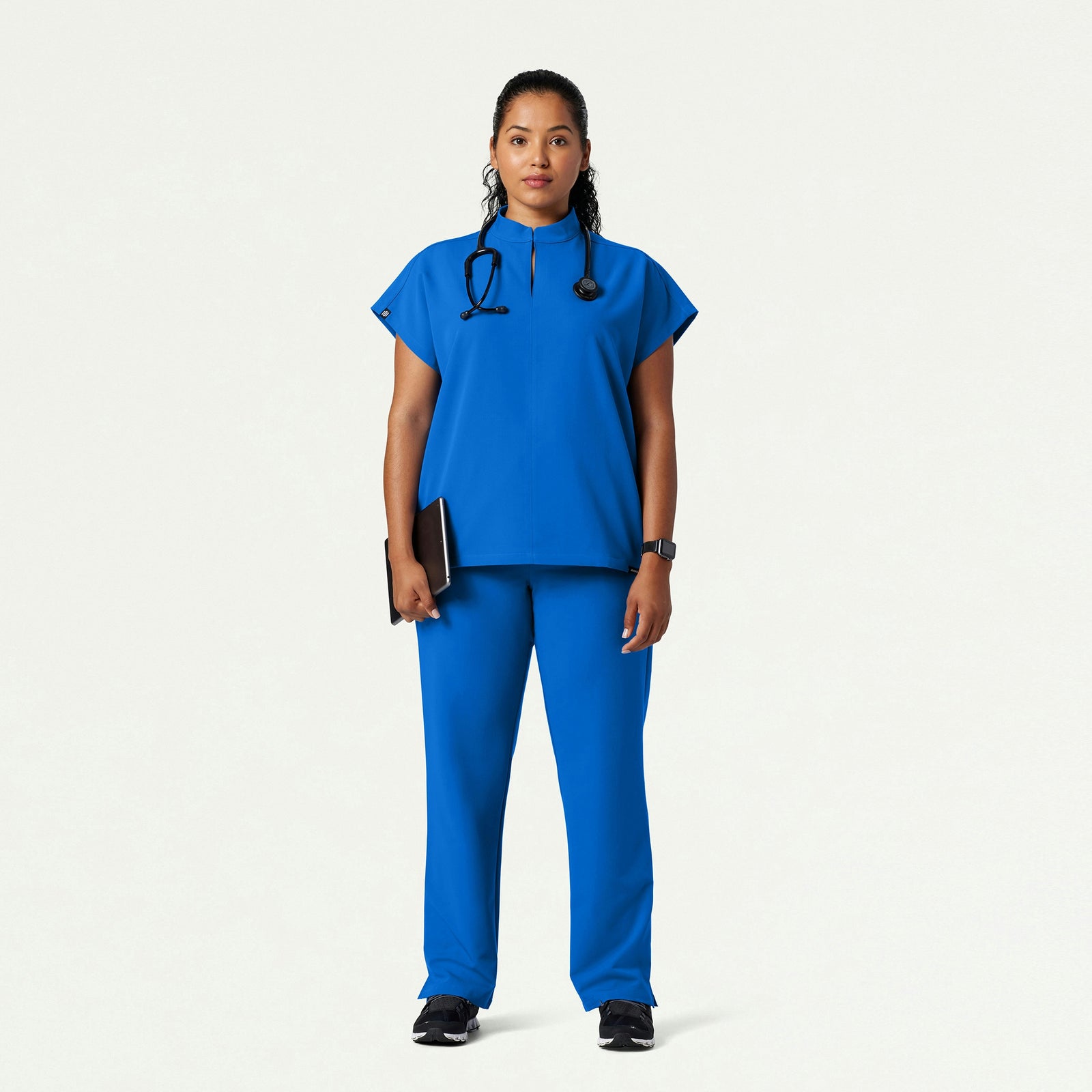 Aris Oversized 2-Pocket Scrub Top - Royal Blue - WOMEN'S TOPS - Jaanuu
