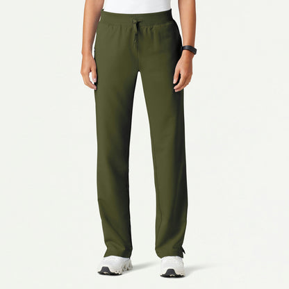 Xenos Essential Knit-Waist Scrub Pant - Olive - WOMEN'S PANTS - Jaanuu